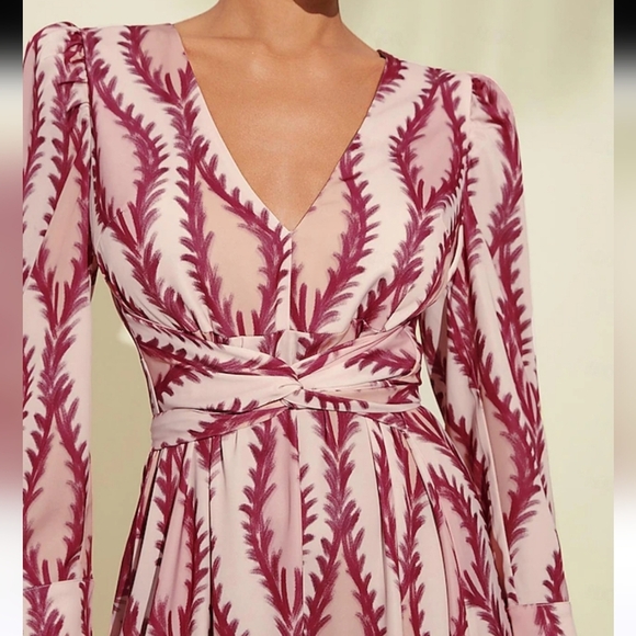 Ador Satin V Neck Maxi Dress Long Sleeve Salmon Plus Size 2XL New With Tag - Picture 8 of 8